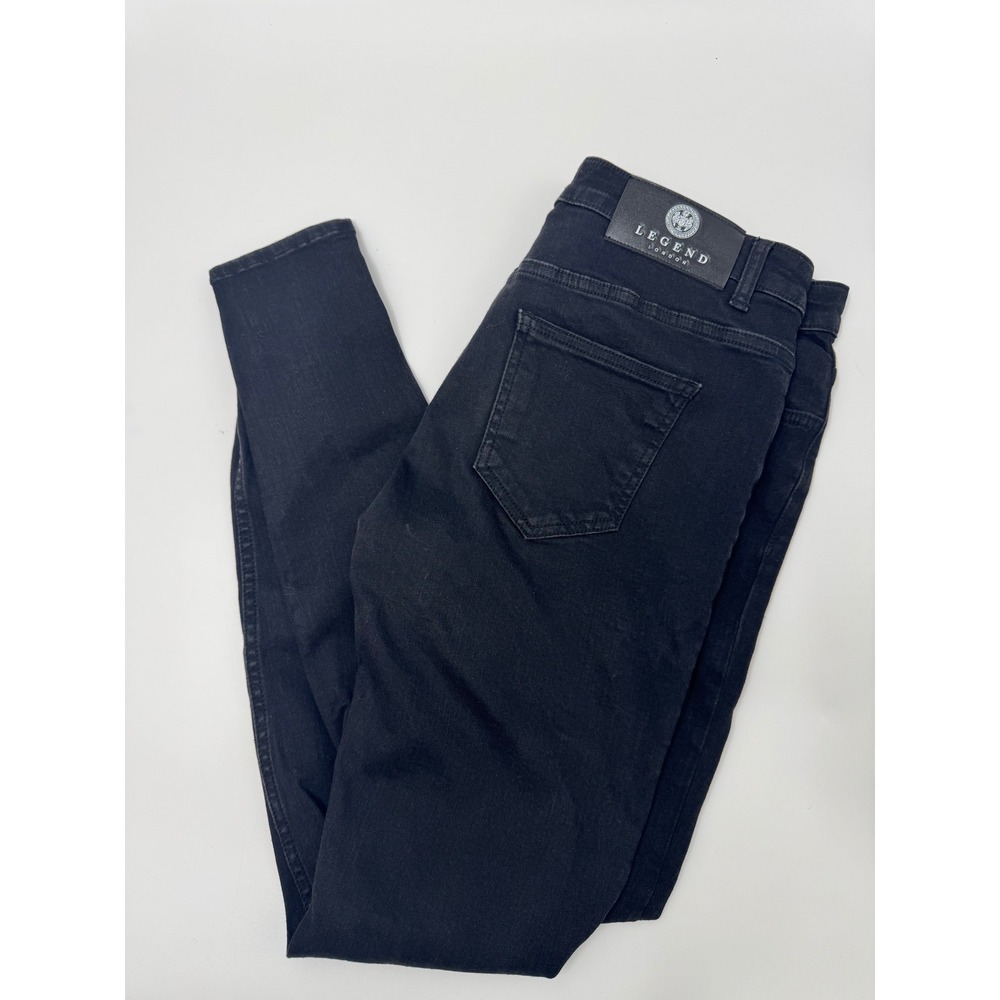 Legend London Mens Black Distressed Skinny Jeans W32 L30